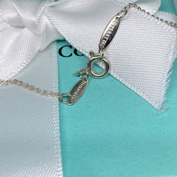 Tiffany & Co Elsa Peretti mini  Bean Necklace 925 sterling silver 16”box Nice - Picture 6 of 10
